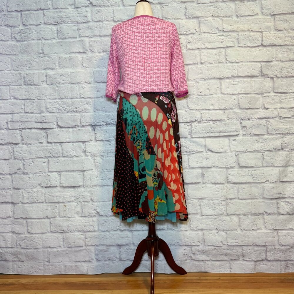 Fuzzi Sheer Patchwork Midi Skirt - image 6